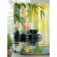 thumbnail image 2 of Fsddascl Zen Stones Shower Curtain Set - 36" x 78" Washable Bathtub Curtain with 12 Hooks, Nature Water Reflection Floral Farmhouse Waterproof Fabric Stall Shower Curtains for Bathroom/Bathtub, 2 of 6
