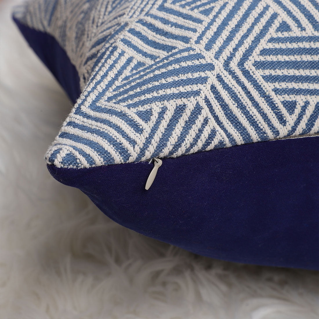 Unique Bargains Geometric Throw Pillow Covers Set of 2, 18" x 18" Blue