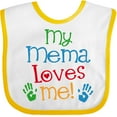thumbnail image 3 of Inktastic Mema Loves Me Grandchild Boys or Girls Baby Bib, 3 of 4