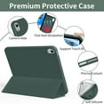 thumbnail image 4 of Kenke Case iPad (A16) 11th Generation 11 inch 2025, iPad 10th Generation 10.9 Inch 2022 with Pencil Holder, Soft TPU Back Smart Trifold Stand Case [Support Touch ID and Auto Wake/Sleep], Dark Green, 4 of 9