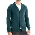 thumbnail image 2 of Styesk Cardigan Sweater for Men Open Front Button Knit Sweater Solid Color Loose Fit Long Sleeve Sweater Casual Soft Cotton Chunky Cardigan, 2 of 9