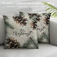 thumbnail image 3 of PHYHOO Hello Winter Vibes Gray Decorative Throw Pillow Covers, Stripes Outdoor Home Decor, Pine Branch Christmas Holiday Farmhouse Cushion Case White, 3 of 5