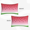 thumbnail image 2 of Zufioo Watermelon Print Double-sided Plush Pillow Cover,Decorative Pillow Protector without Pillow Core, Suitable for Sofa, Bedroom, Car-14"x20", 2 of 6