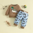 thumbnail image 2 of NIEWTR Kids Toddler Girls Pajamas Set 2T 3T 4T 5T Long Sleeve Pullover and Elastic Waistband Pants 2Piece Outfit Children's Gift Cotton Loungewear for Fall Winter(A-Brown,12-18 Months), 2 of 6