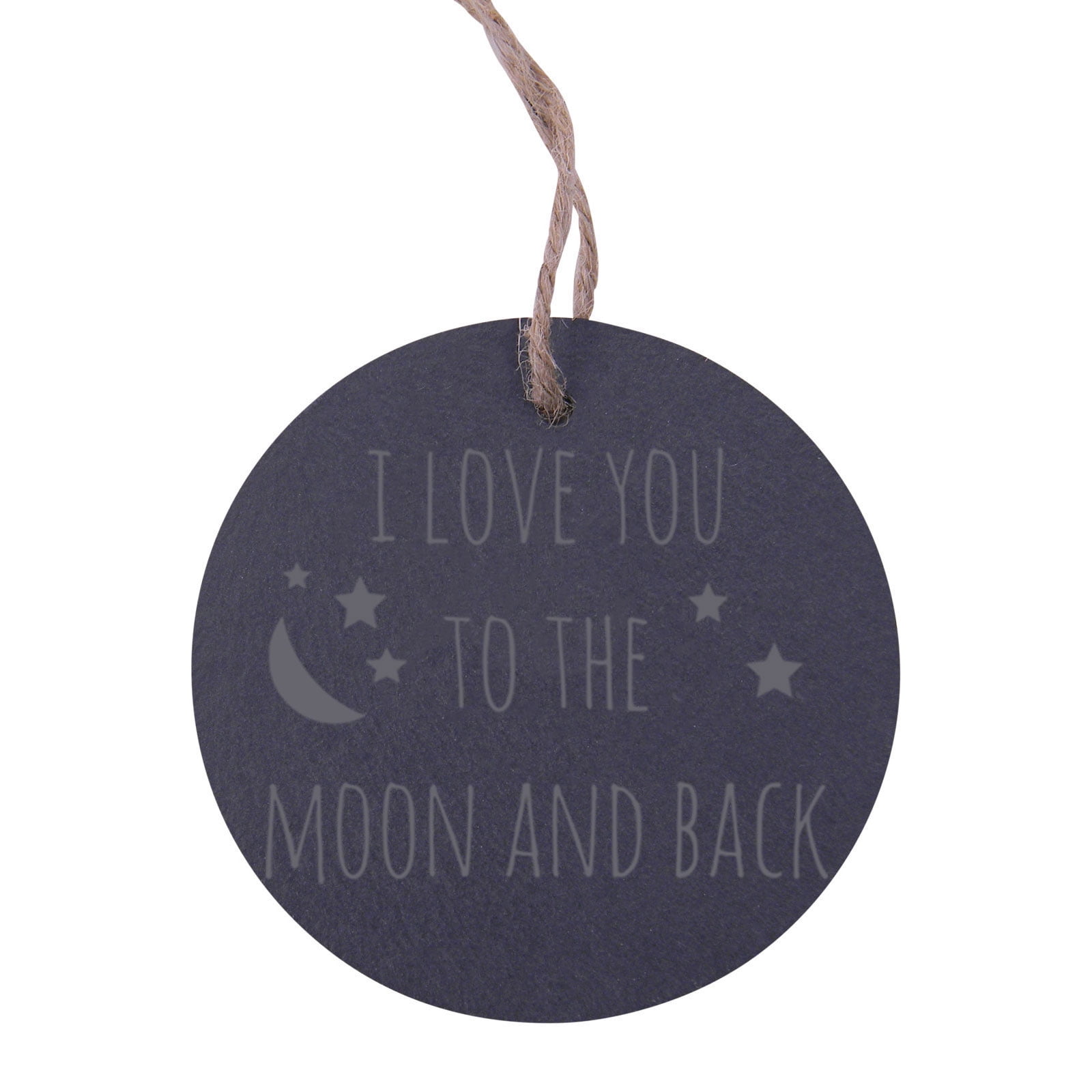 CustomGiftsNow I Love You to The Moon and Back 3-inch White Glossy Aluminum Christmas Ornament with Red Ribbon 