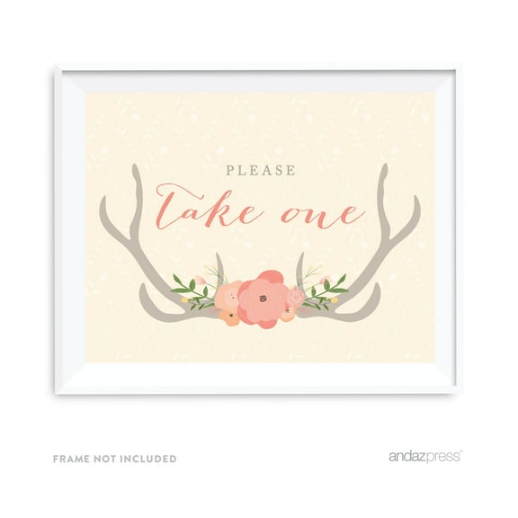 Please Take One Woodland Deer Wedding Party Signs