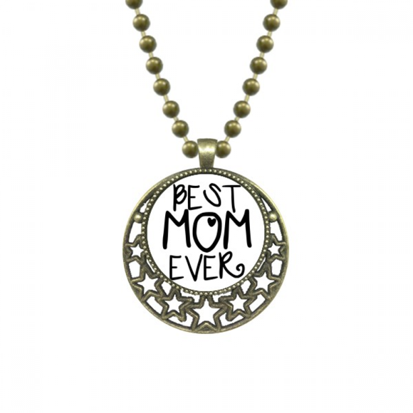 Best Mom Ever Words Mother's Day Pendant Star Necklace Moon Chain Jewelry