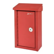 AdirOffice Heavy-Duty Steel Red Outdoor Large Key Drop Box with Suggestion Cards