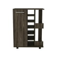 thumbnail image 3 of Bar Cart Wells In Dark Walnut Style, Four For Portable Use, Lockable Option, Two Bottle Shelves, Six , Particle Board Manufactured Walnut,, 3 of 3