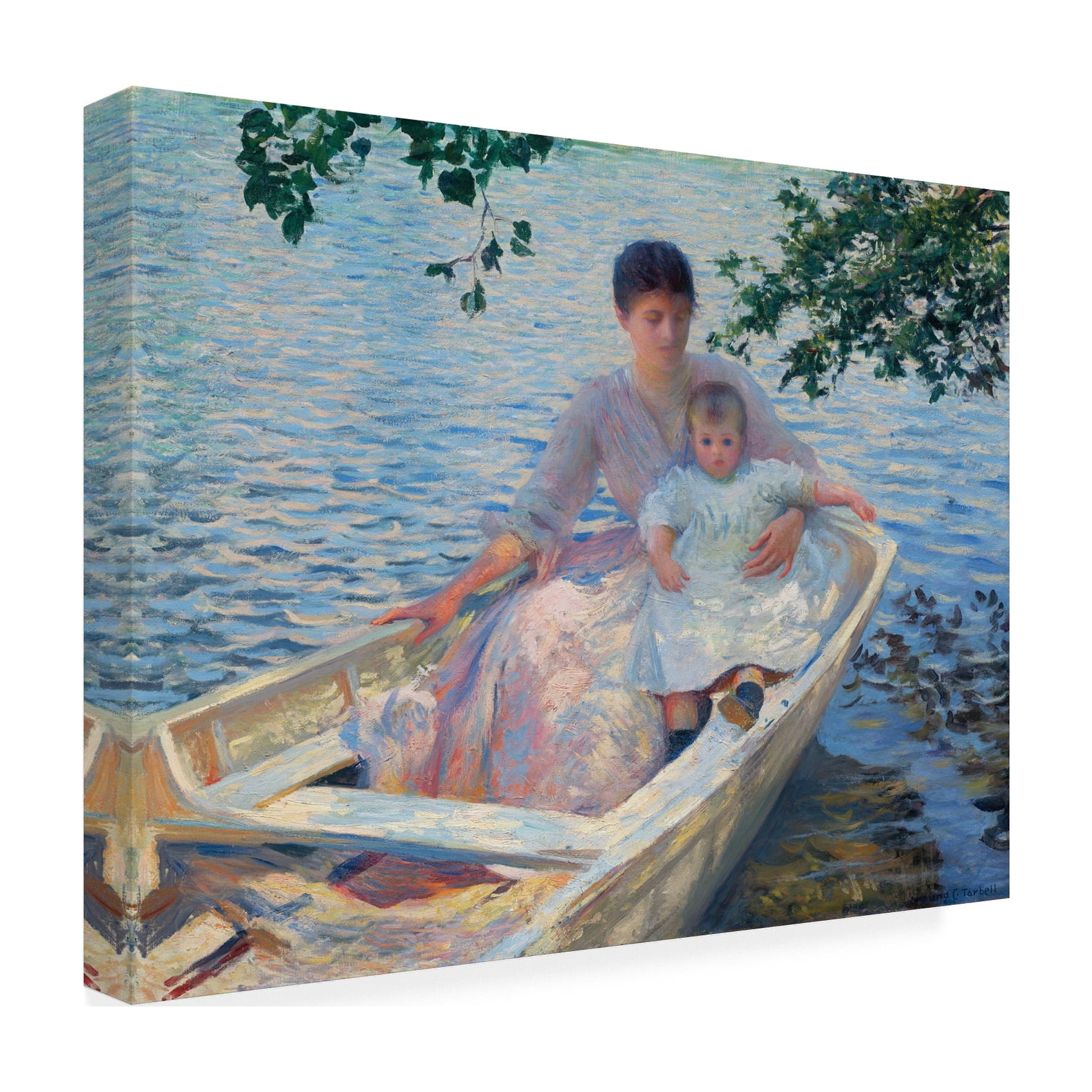 Edmund Tarbell 'Mother And Child In A Boat' Canvas Art