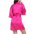thumbnail image 4 of Women's Silky Kimono Robe Satin Summer Casual Cozy Bathrobe Sexy Cardigan Robe Loose Smooth Lightweight Loungewear, 4 of 4