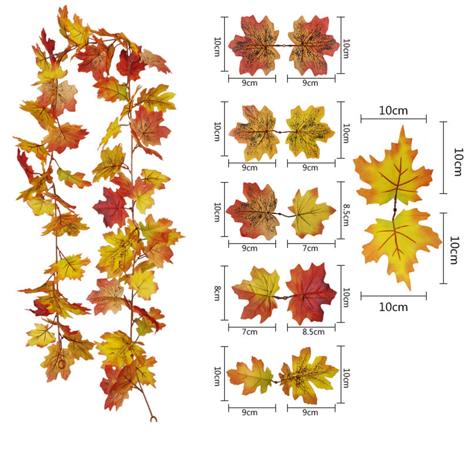 Gyouwnll Hanging Wall Rattan Festival Maple Decor Leaf Maple Rattan Decoration Leaf Party