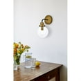 thumbnail image 2 of Hanson 1 light bath sconce in black with brass with clear shade, 2 of 3