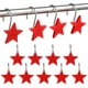 thumbnail image 1 of 12 ganchos de resina con forma de pentagrama para cortina de ducha, de metal, multicolores, con estrellas (rojos), 1 of 6