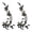 Black, variant on Cherry Blossom Patches, Cherry Blossom Iron on Patch, 2 PCS Embroidered Flower Appliques