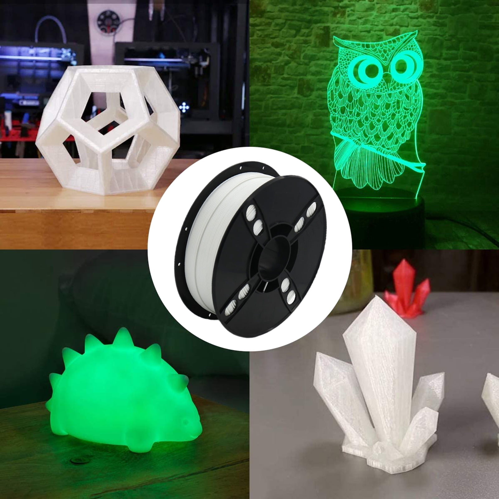3D Printer PLA Filament 1.75mm Luminous Dimensional Accuracy ±0.02mm