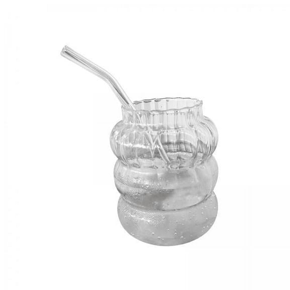 DOMELAY 2xGlass Sippy Cup with Straw Iced Coffee Cup Durable for Travel Home Kitchen 650mL