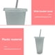 thumbnail image 4 of Naiovety Vaso para beber con tapa y pajita de plástico PP reutilizable con tapa y botella de pajita para bebidas frías, batidos de jugo de Mostrada Blanco 480ml, 4 of 6