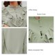 thumbnail image 5 of Top con cuello de botones de manga larga con volantes Blusa de manga larga para mujer cómoda y elegante para cita en la oficina Verde XL, 5 of 6