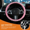 thumbnail image 3 of Diamond Steering Wheel Cover，14.5-15 Inch Car Steering Wheel Cover with Bling Crystal Rhinestone，Delicate and Anti-Slip Sparkly Car Wheel Protector for Women Girl，Pink, 3 of 14
