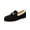 Black, variant on Women's Fur Lined Loafers, Metal Bit Driving Moccasins, Slip On Warm Comfortable Flats, Non Slip Winter
