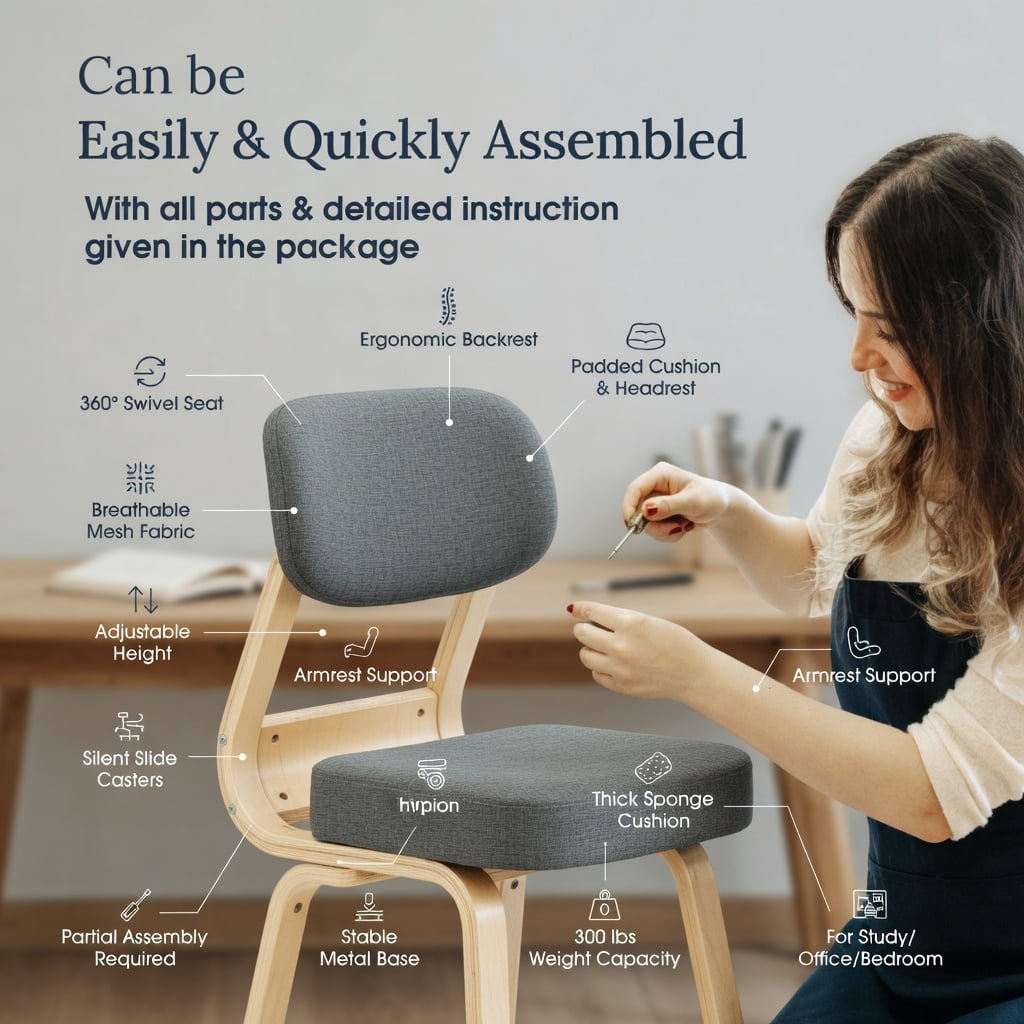 Spaco Ergonomic Kneeling Chair Rocking Office Desk Stool Upright Posture-Gray, Home Office Computer Desk Chair, Ergonomic Office Chair for Bedroom,Study