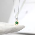thumbnail image 4 of Gem Stone King 925 Silver and 10K Yellow Gold Green Nano Emerald and White Lab Grown Diamond Pendant Necklace for Women (0.88 Cttw, with 18 inch Chain), 4 of 4