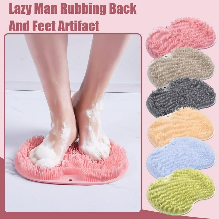 Silicone Shower Foot Scrubber Back Brush Massager Clean Bathroom