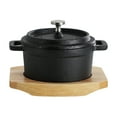 thumbnail image 2 of MegaChef 4 Piece Cast Iron 8 Ounce Mini Dutch Oven with Wood Tray, 2 of 7