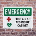 thumbnail image 5 of First Aid Kit AED Inside Cabinet With Symbol OSHA Emergency Aluminum Sign 18 Inch x 12 Inch - 5 Pack, 5 of 8