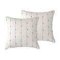 thumbnail image 1 of 2 fundas de almohada bohemias de 18.0 x 18.0 in, lino beige y natural, fundas de almohada decorativas modernas para granja, 1 of 6