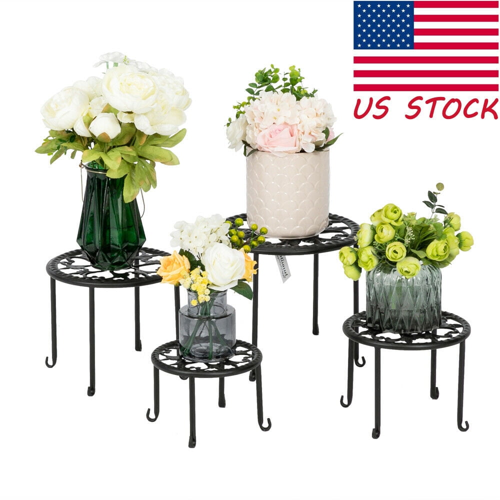 Brand New 4 Pack Plant Stand Metal Potted Flower Stands Indoor/Outdoor