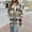 Brown, variant on Women's Plaid Shacket Jacket Casual Wool Blend Long Flannel Shirts Fall Winter Lapel Button Down Trench Coats