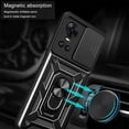 thumbnail image 3 of CCSmaller for Oppo Reno 10 5G Case with Slide Camera Cover for Men, Military Grade Drop Phone Cover Case with Rotate Ring Kickstand for Oppo Reno10 Pro 5G / Reno10 5G SJ Black, 3 of 8