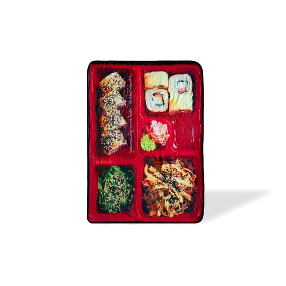 Japanese Bento Box Large Fleece Throw Blanket | Food Blankets | 60 x 45 Inches