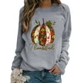 thumbnail image 1 of Innerwin L'action de Grâce Tops Citrouille Impression Femmes T-Shirt Parti Cou en Vrac Tee Gris XL, 1 of 2