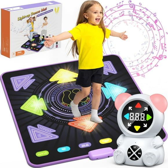 HAPHOM Dance Mat for Kids, Rechargeable Dance Mats for Girls and Boys, Light-up Dancing pad Game with Wireless Bluetooth, Christmas Birthday Gifts Ideas for 3 4 5 6 7 8