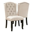 thumbnail image 2 of Tradi Fabric Tufted Wingback Side Chairs, Set of 2, Beige, 2 of 5