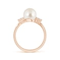 thumbnail image 2 of ANGARA South Sea Cultured Pearl Bypass Ring with Diamond Trio in 14K Rose Gold for Women | June Birthstone, Birthday, Anniversary, Jewelry Gift for Women | Pearl Ring, 2 of 8