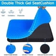 thumbnail image 2 of Cojín de gel viscoelástico para asiento, cojín de gel, cojín ergonómico ortopédico para silla de oficina, coche, cojín antiescaras para el coxis, color azul, 2 of 5