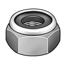 Nylon Insert Lock Nut, 3/8"-24, Steel, Grade 2, Chrome Plated, 15/32 in Ht, 5 PK