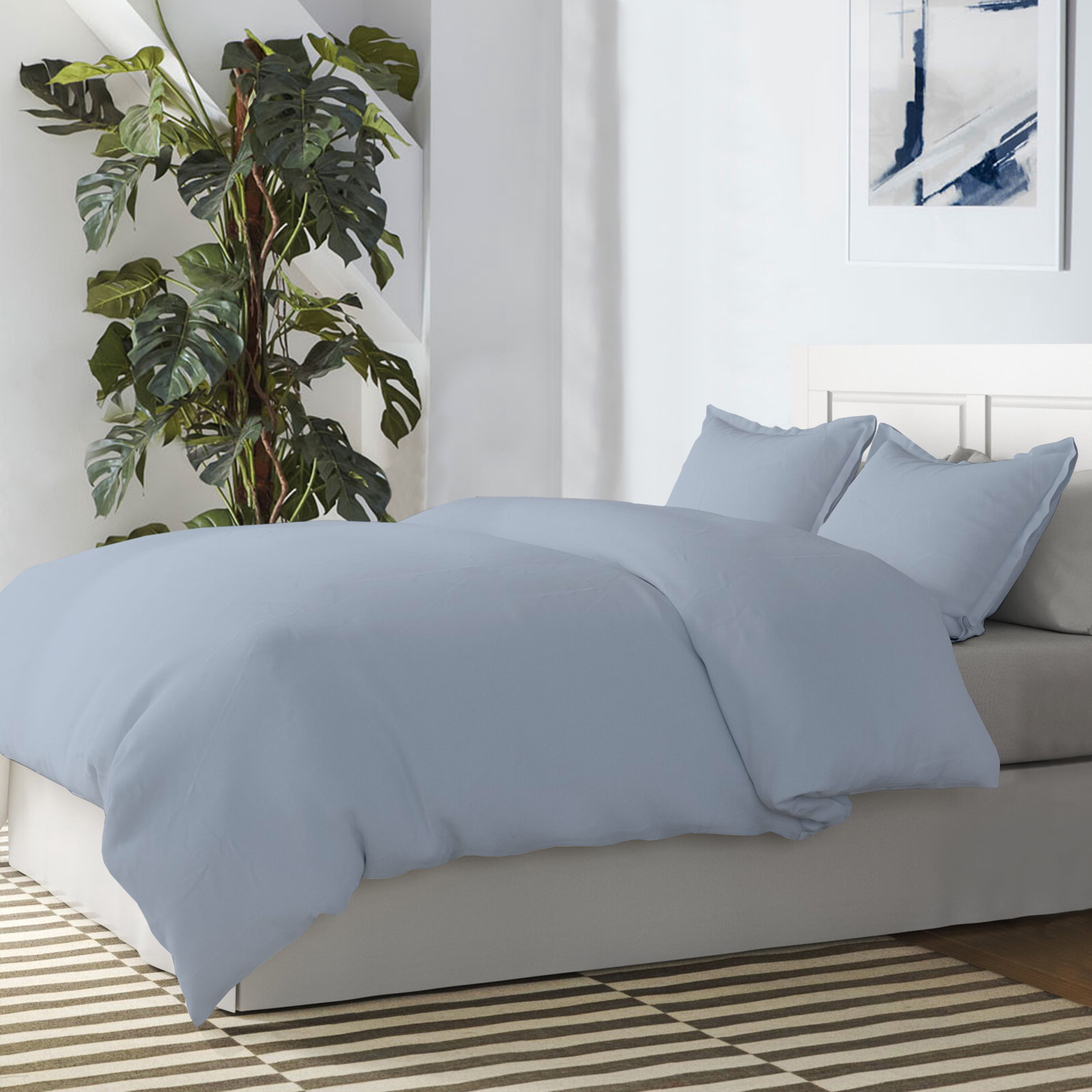 A1 Home Collections Organic Cotton Duvet Set, Standard, Light Blue