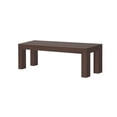 thumbnail image 6 of 72" Modern Solid Wood Dining Table Set with Bench, Walnut Wirebrush, + 4 Chairs Walnut, 6 of 13