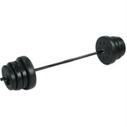 US Weight 100 lb. Traditional Barbell Weight Set with New Upgraded Bar and Spring Locking Clips - Includes 20, 20 and 8 lb. Weights