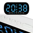 thumbnail image 4 of LED Electric Digital Alarm Clock Mains Power Mirror Display Bedroom Bedside, 4 of 12