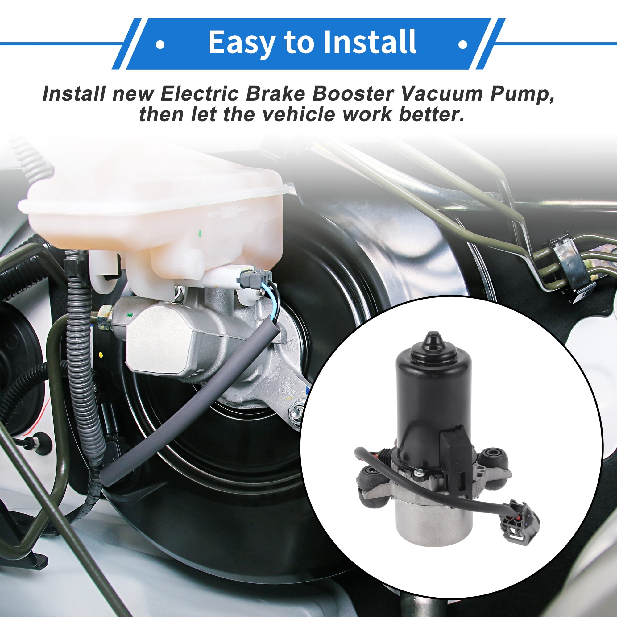 Unique Bargains Electric Brake Vacuum Pump No.4581954AB/4581954AA Electric Vacuum Pump for Jeep Grand Cherokee 3.0L 3.6L 2016-2019 Aluminum Alloy 1 Pcs