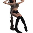 thumbnail image 2 of Women Crop Vest Tops Sleeveless Off Shoulder Ruffle Party Summer Spring Shirt, 2 of 5