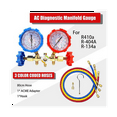 R410A 3 Way AC Diagnostic Manifold Gauge Set for Freon Charging Fits R
