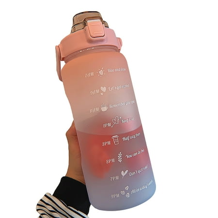 

Pudcoco 2000ML Gradient Color Sport Water Bottle Large Capacity Translucent Fitness Kettle with Time Marker