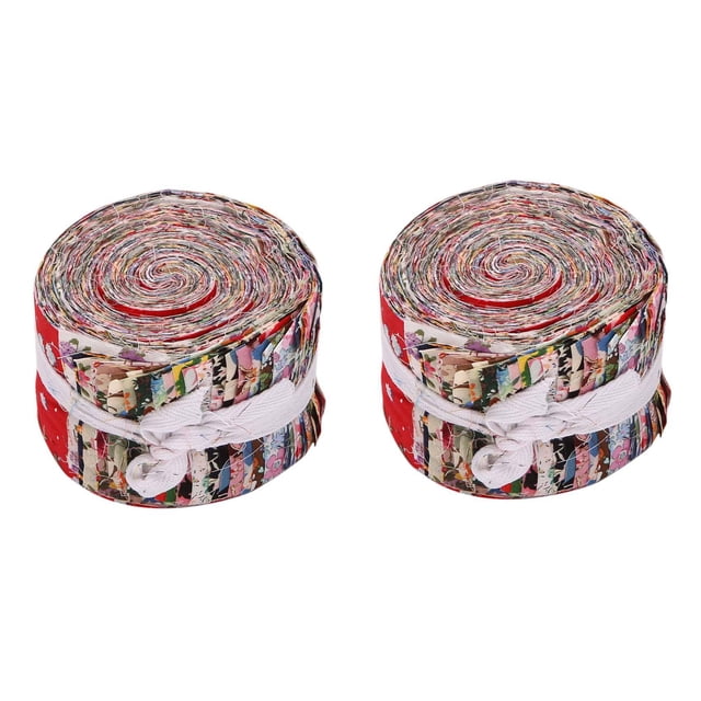 2X Bandes de Tissu Rouleau Tissu Jelly Lots de Tissu Bandes de Courtepointe Rouleau Fleur Pré-Découpé Patchwork avec Motifs Assortis